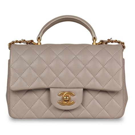 chanel light grey classic flap|Chanel black small bag.